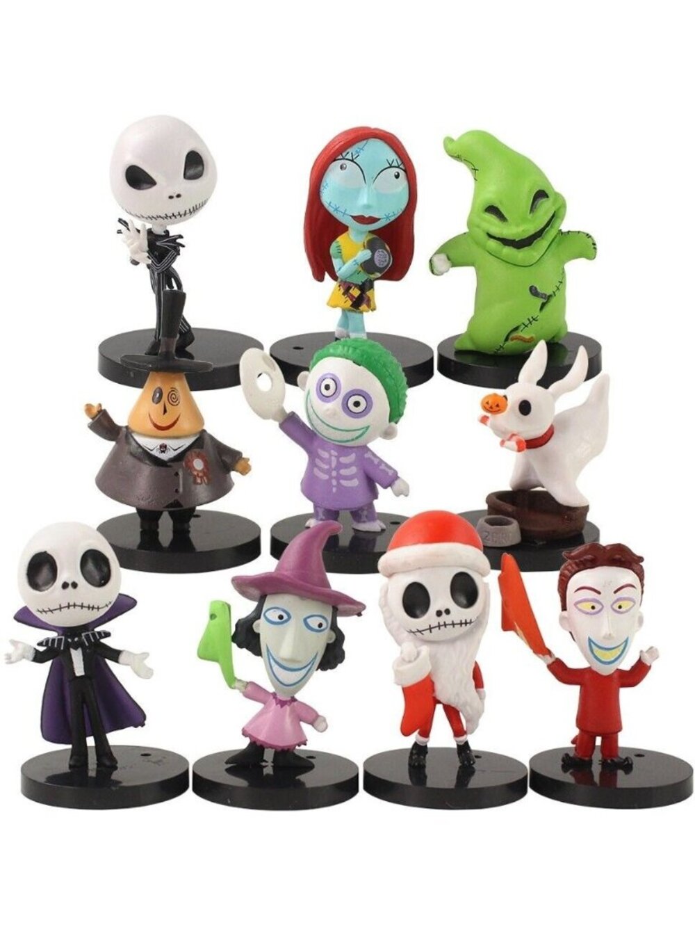 10pc Nightmare Before Christmas Playset 10 Figure Cake Topper Toy Set Halloween